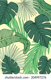 tropical leaf background vector/illustration