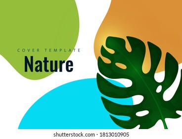 Tropical leaf banner background. Exotic botanical design. Modern sale flyer in vector. Summer sale banner. Big sale advertisement. Vector illustration