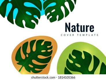 Fondo de banner de la hoja tropical. Diseño botánico exótico. Volante de venta moderna en vector. Cartel de venta de verano. Gran publicidad. Ilustración del vector