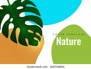 Fondo de banner de la hoja tropical. Diseño botánico exótico. Volante de venta moderna en vector. Cartel de venta de verano. Gran publicidad. Ilustración del vector