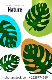 Tropical leaf banner background. Exotic botanical design. Modern sale flyer in vector. Summer sale banner. Big sale advertisement. Vector illustration