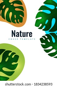 Tropical leaf banner background. Exotic botanical design. Modern sale flyer in vector. Summer sale banner. Big sale advertisement. Vector illustration