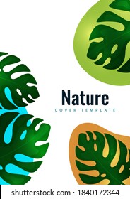 Tropical leaf banner background. Exotic botanical design. Modern sale flyer in vector. Summer sale banner. Big sale advertisement. Vector illustration