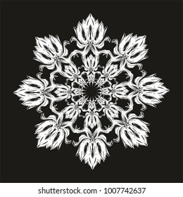 Tropical leaf black background pattern graphic design vector art