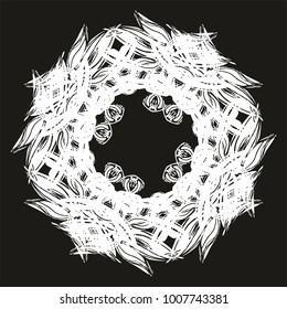 Tropical leaf black background pattern graphic design vector art
