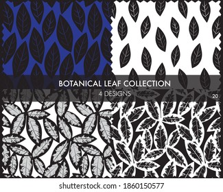 Die botanische Kollektion von tropischen Leaf-Mustern umfasst 4 Design-Armbanduhren für Modedrucke, Grafiken, Hintergründe und Kunsthandwerk