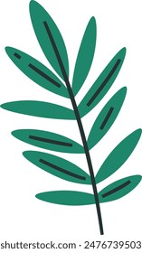 Ilustración vectorial De Rama De Hoja Tropical