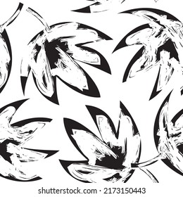 Pincel de hojas tropicales de pincel diseño de patrones sin fisuras para textiles de moda, gráficos y artesanías