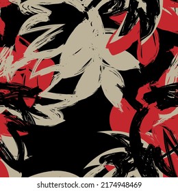Tropical Leaf Brush strokes seamless pattern design for fashion textiles, graphics and crafts