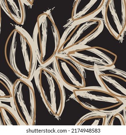 Tropisches Leaf-Pinselstriche nahtloses Muster-Design für Modetextilien, Grafiken und Handwerk