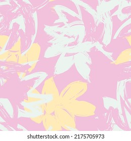 Tropical Leaf Brush strokes seamless pattern design for fashion textiles, graphics and crafts