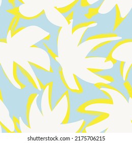 Tropisches Leaf-Pinselstriche nahtloses Muster-Design für Modetextilien, Grafiken und Handwerk