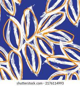 Tropical Leaf Brush strokes seamless pattern design for fashion textiles, graphics and crafts