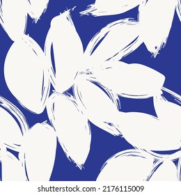 Tropical Leaf Brush strokes seamless pattern design for fashion textiles, graphics and crafts