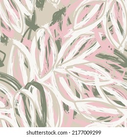 Tropical Leaf Brush strokes seamless pattern design for fashion textiles, graphics and crafts