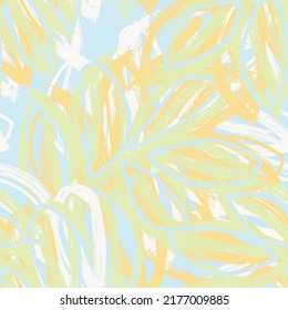 Tropical Leaf Brush strokes seamless pattern design for fashion textiles, graphics and crafts