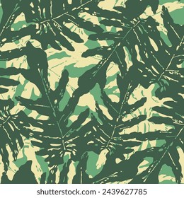 Tropical leaf camo seamless pattern