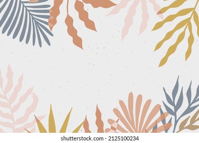 tropical leaf classy card design background. simple modern nature design. flat vector illustration. 