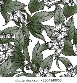 tropical leaf cool vector pattern