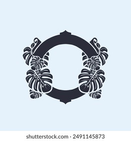 tropical leaf decoration, logo vector