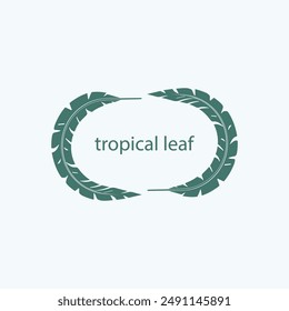 tropical leaf decoration, logo vector