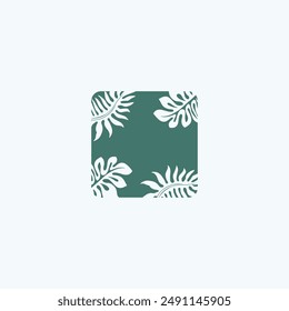 tropical leaf decoration, logo vector