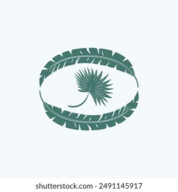 tropical leaf decoration, logo vector