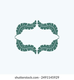 Tropische Blattdekoration, Logo-Vektorgrafik