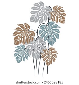 TROPICAL LEAF DESIGN ARANGEMENT PRINT