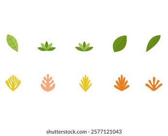 Tropical Leaf Design Element Set