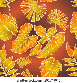 Tropical Leaf Design Seamless Pattern