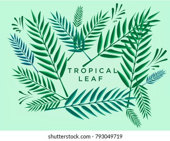 tropical leaf design template