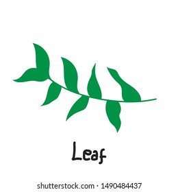 tropical leaf doodle illustration design