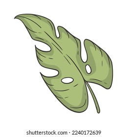 Tropical Leaf Doodle Vector Illustration