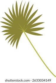 Tropical Leaf Element. Exotic Leaf Plant and Flower. Vector Cartoon Illustration