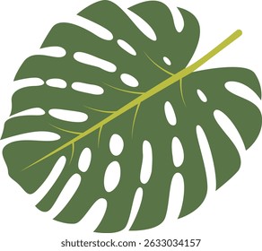 Tropical Leaf Element. Exotic Leaf Plant and Flower. Vector Cartoon Illustration