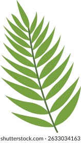 Tropical Leaf Element. Exotic Leaf Plant and Flower. Vector Cartoon Illustration