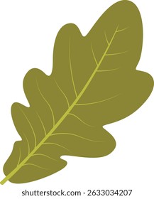 Tropical Leaf Element. Exotic Leaf Plant and Flower. Vector Cartoon Illustration