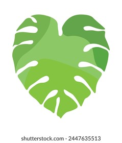 Tropical leaf in flat style. Tropical watercolor for your design. Holiday concept, summer greetings, birthday, event, web design, vacation. Memories of summer. EPS10