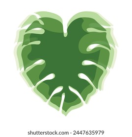 Tropical leaf in flat style. Tropical watercolor for your design. Holiday concept, summer greetings, birthday, event, web design, vacation. Memories of summer. EPS10