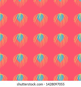 Tropical leaf floral seamless pattern. Background with tropical leaves. Exotic print for swimsuits. Floral seamless pattern.