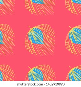Tropical leaf floral seamless pattern. Background with tropical leaves. Exotic print for swimsuits. Floral seamless pattern.