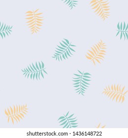 Tropical leaf floral seamless pattern. Background with tropical leaves. Exotic print for swimsuits. Floral seamless pattern.