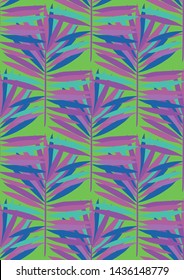 Tropical leaf floral seamless pattern. Background with tropical leaves. Exotic print for swimsuits. Floral seamless pattern.