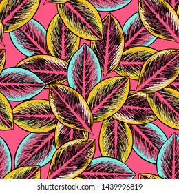 Lámina tropical, con un patrón sin fisuras. Fondo con monstera, hojas tropicales de plátano. Impresión exótica para trajes de baño. Patrón floral sin fisuras.