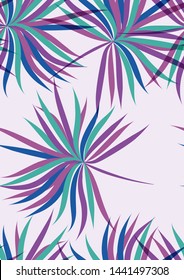 Tropical leaf floral seamless pattern. Background with tropical leaves. Exotic print for swimsuits. Floral seamless pattern.