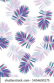Tropical leaf floral seamless pattern. Background with tropical leaves. Exotic print for swimsuits. Floral seamless pattern.