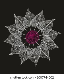 tropical leaf and flower graphic design vector art