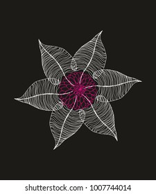 tropical leaf and flower graphic design vector art