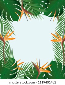 Tropical leaf frame. vector illustration